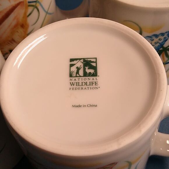 Seashell Mugs National Wildlife Federation Ceramic Cottagecore Beach - Picture 3 of 10